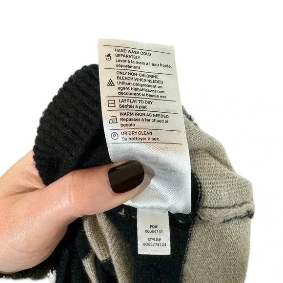 Vince Wide Stripe 100% Cashmere Drop Shoulder Oversized Pullover Sweater - Picture 11 of 11